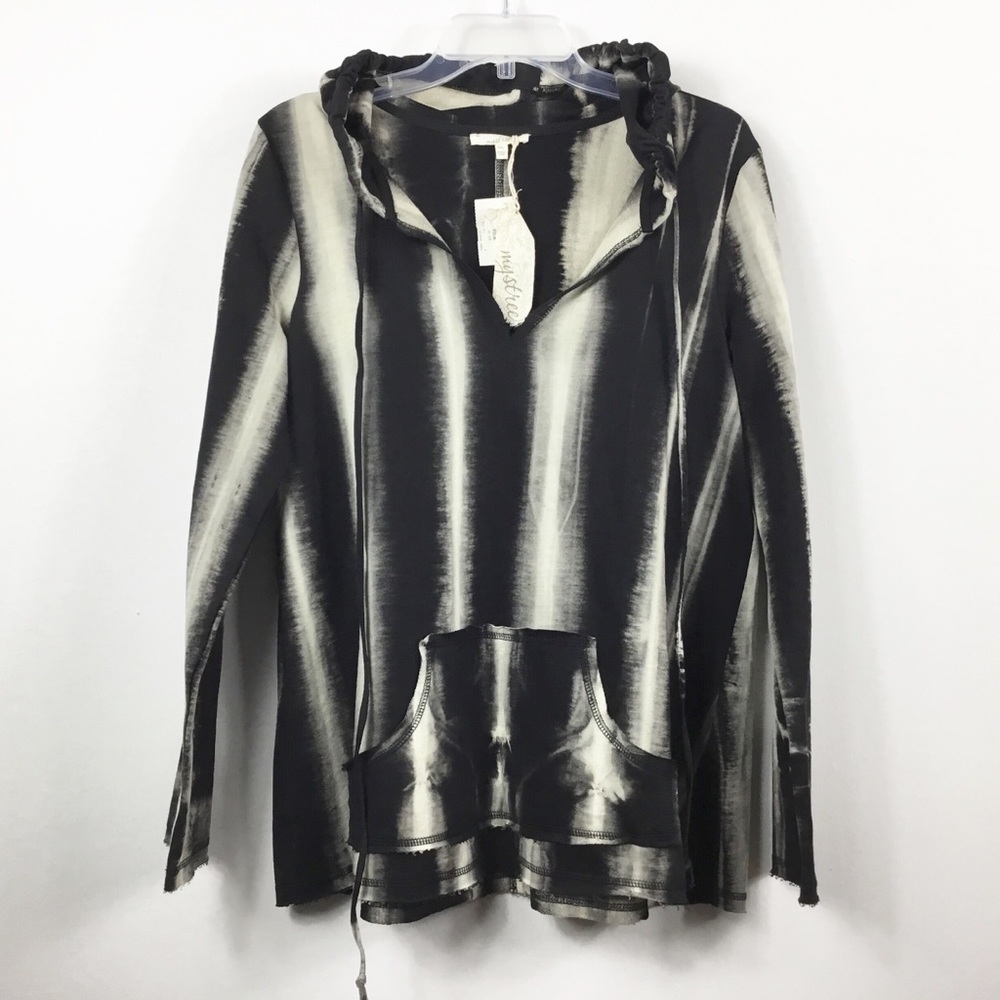 NWT Mystree Tie Dye Striped Hooded Pullover Top